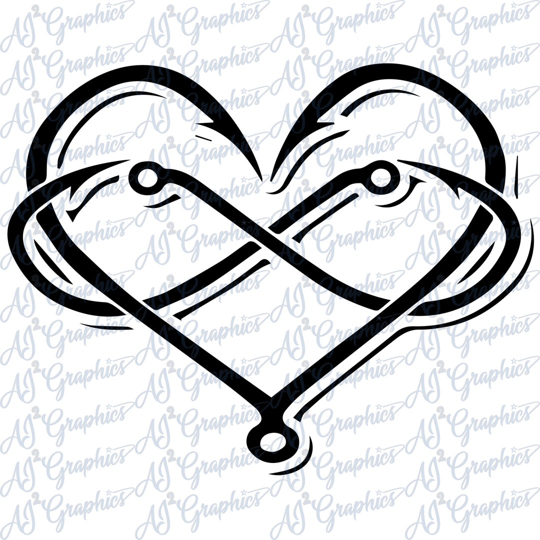 Fishing Hook Heart SVG, PNG, Jpeg Etsy