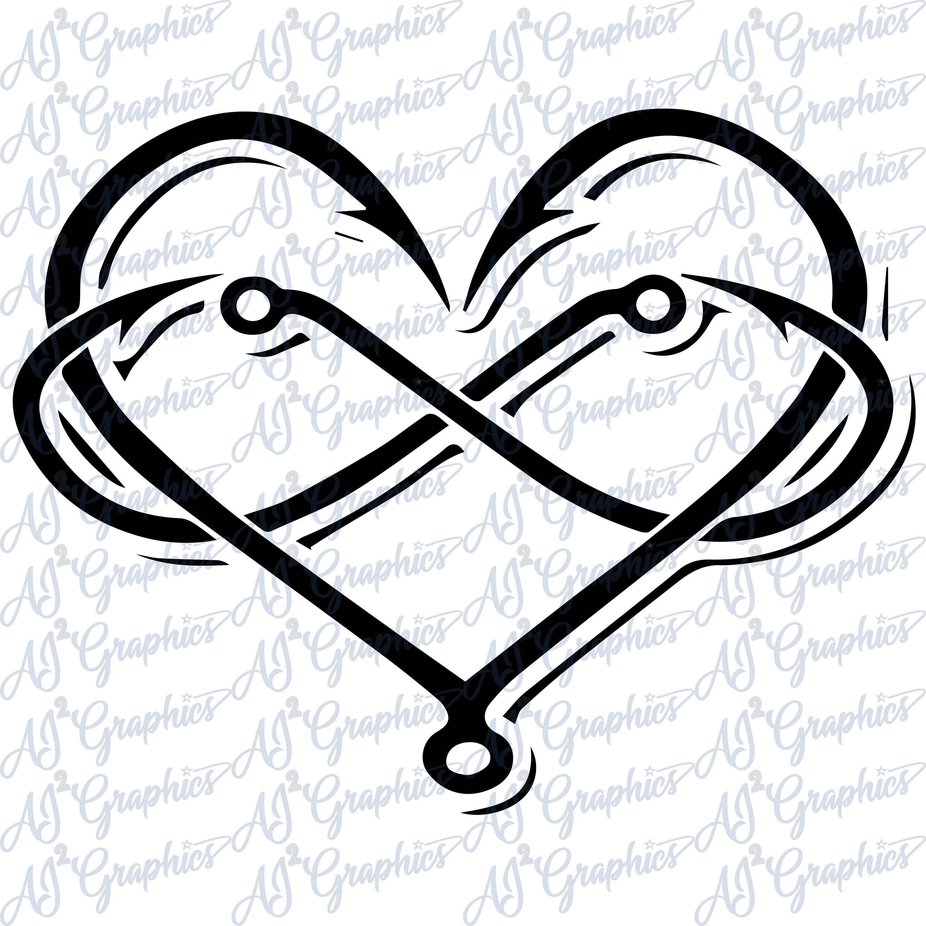 Fishing Hook Heart SVG, PNG, Jpeg Etsy