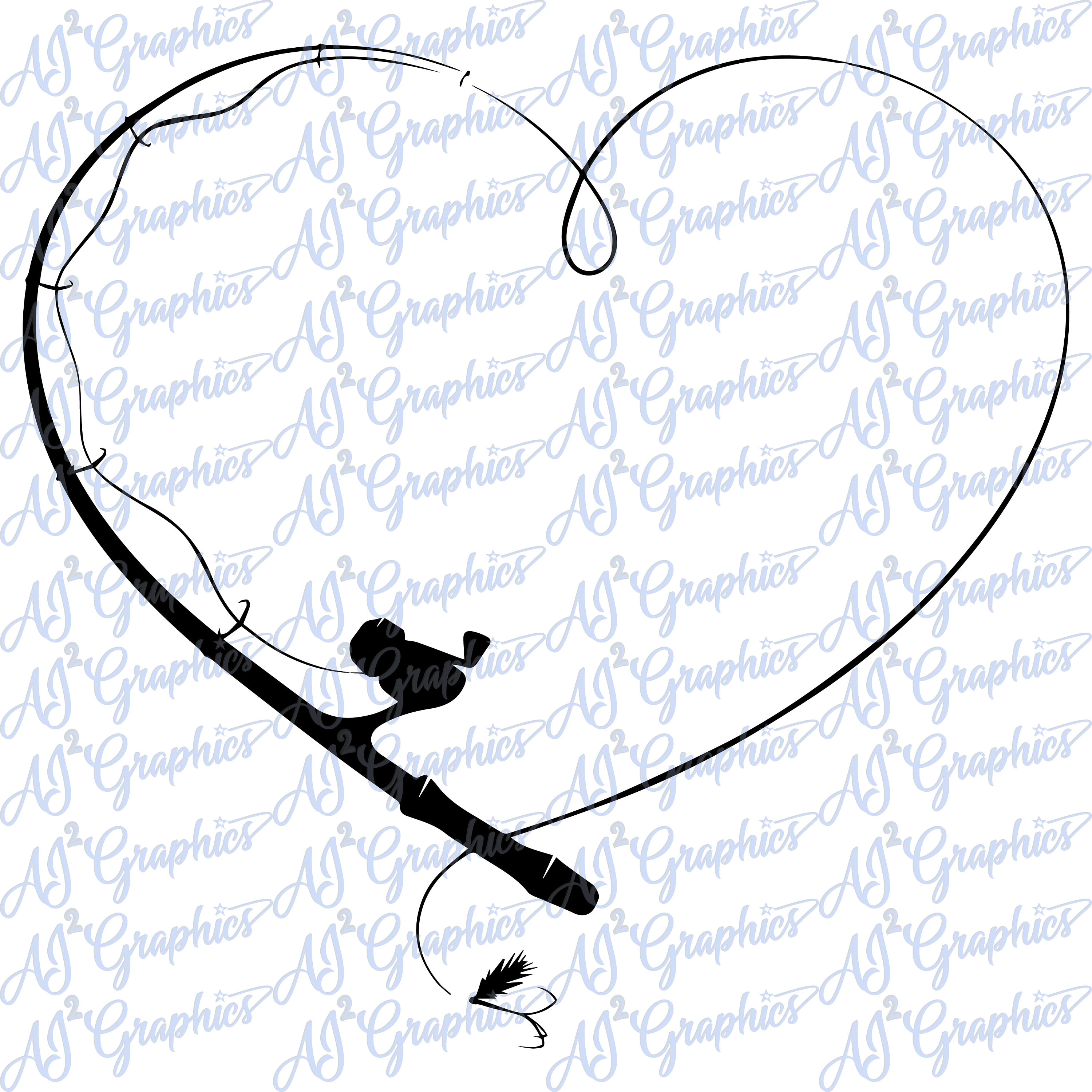 Fishing Rod Heart SVG, PNG, Jpeg Etsy
