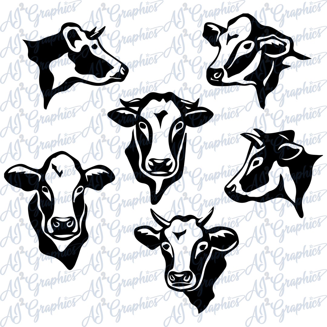 Cow Heads SVG, PNG, Jpeg Etsy