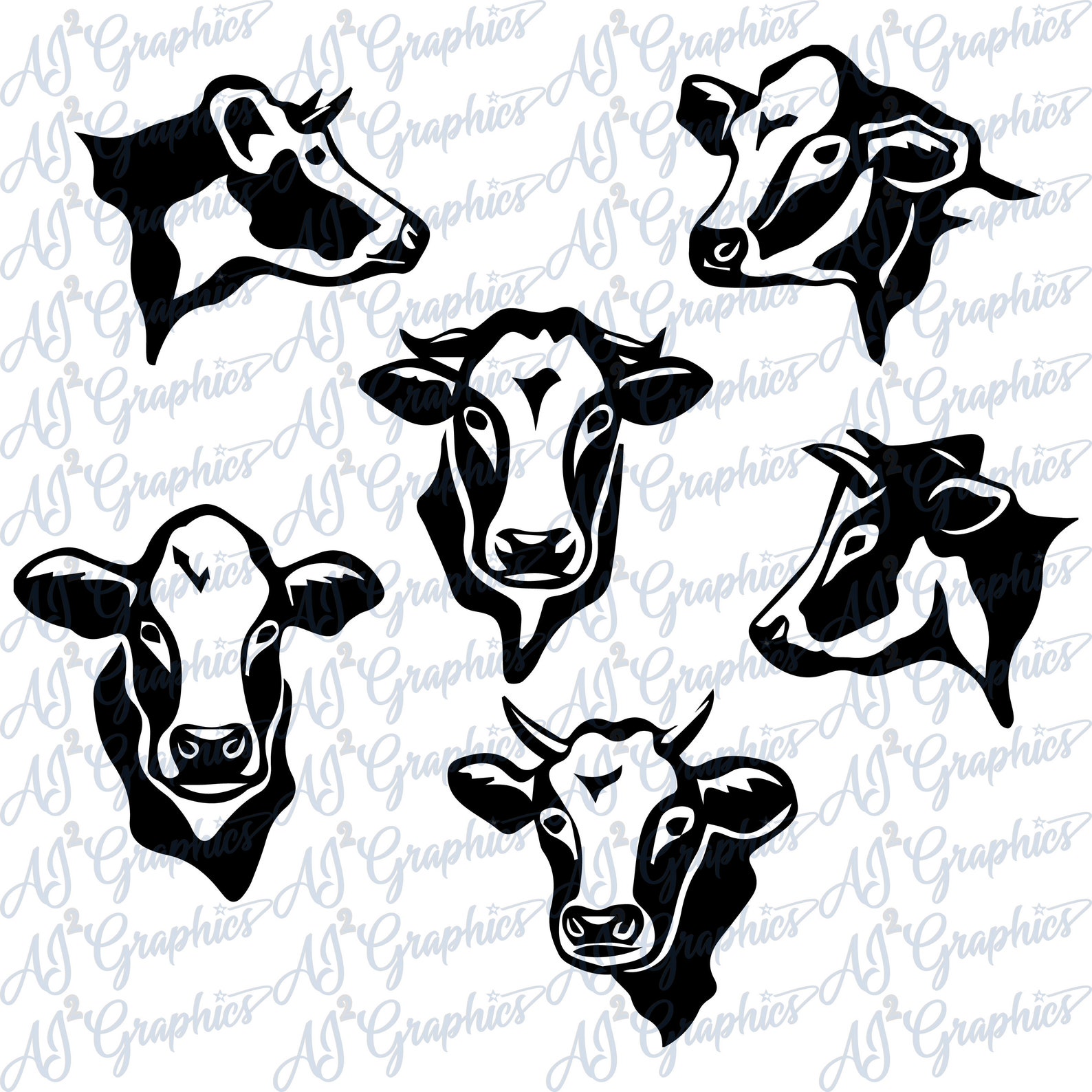 Cow Heads SVG, PNG, Jpeg Etsy