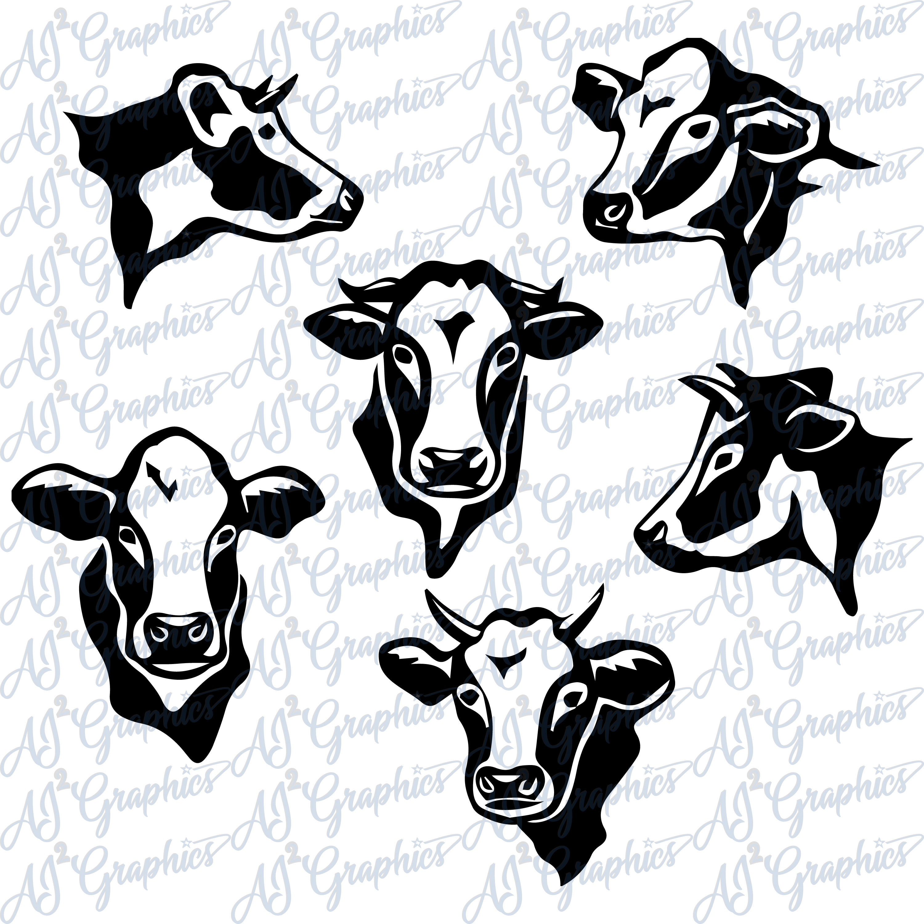 Cow Heads SVG, PNG, Jpeg Etsy