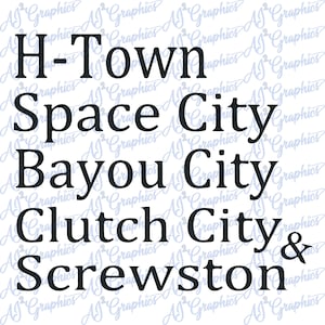 Houston Names SVG, PNG, Jpeg