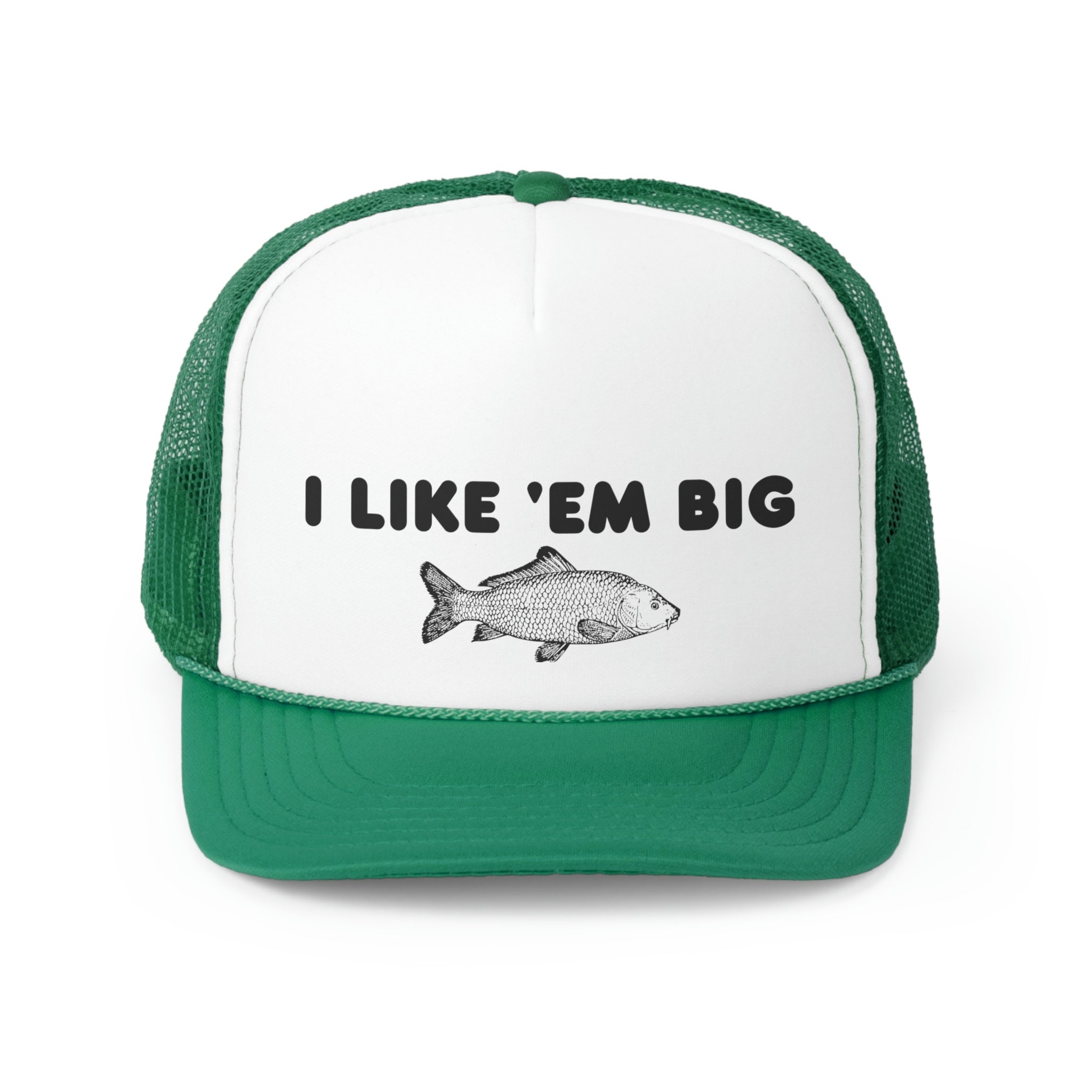 I Like 'em Big Fishing Trucker Hat Trendy Humor Hat Summer Cap Camping Trip  Attire Funny Fishing Hat Fishing Clothing for Women 