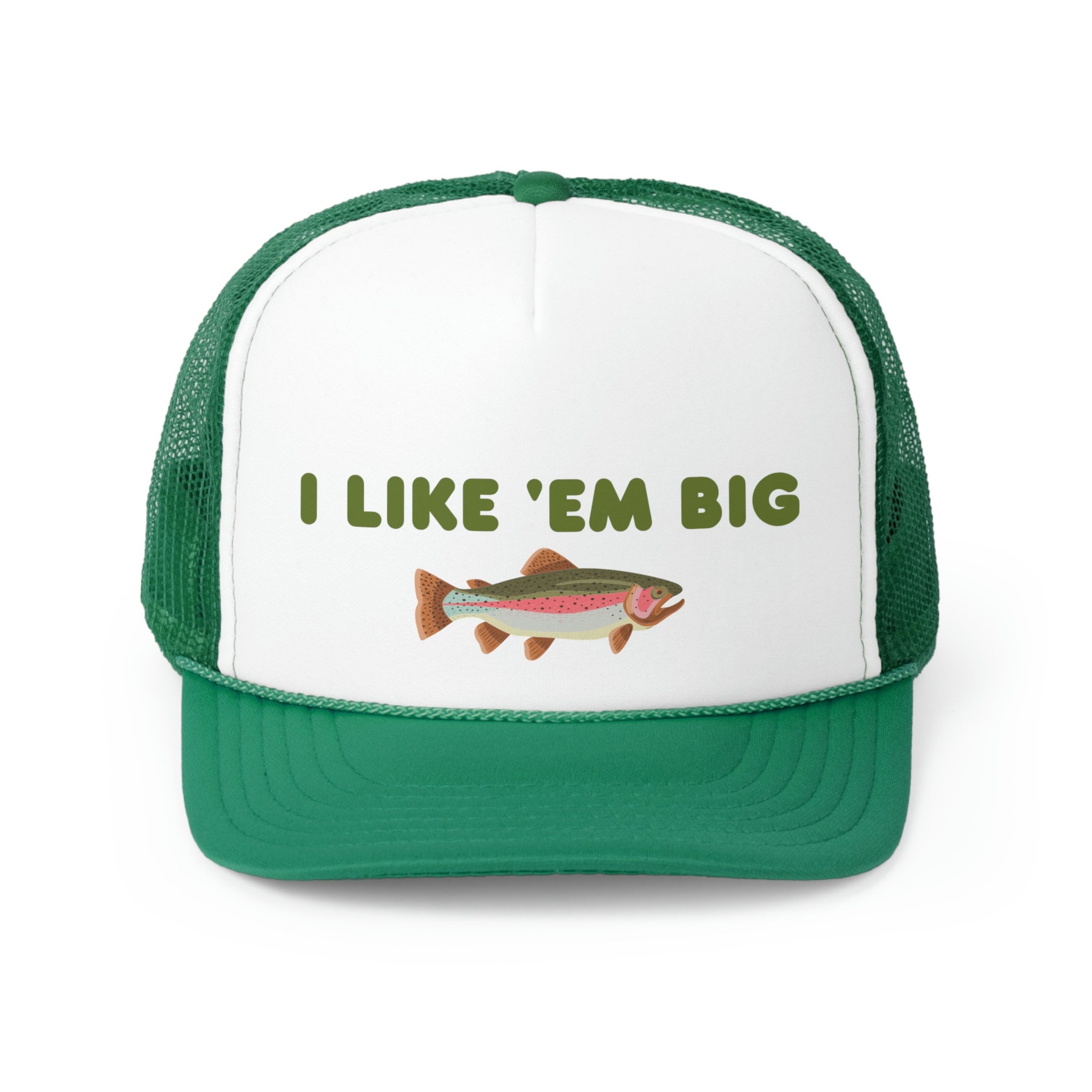 I Like 'em Big Fishing Trucker Hat Trendy Fish Hat Summer Cap Camping Trip  Attire Funny Fishing Hat Fishing Clothing for Women 