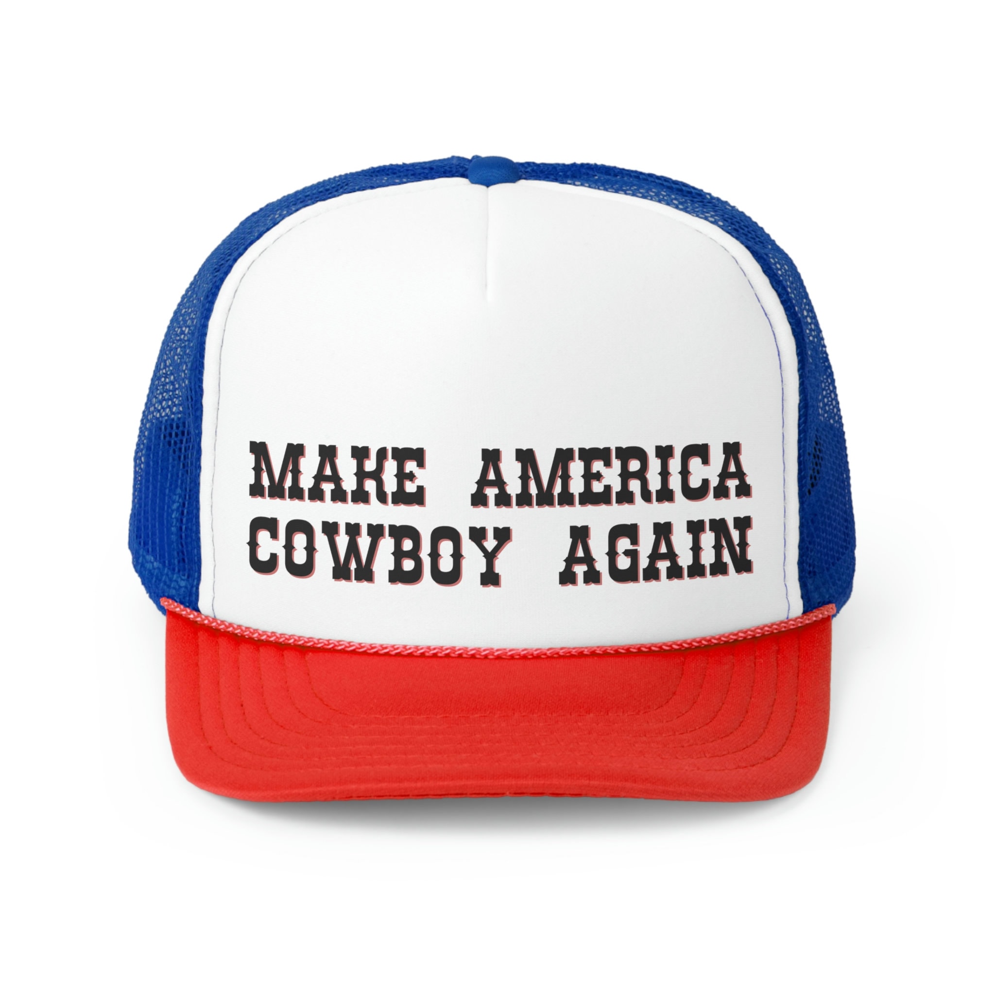 Make America Cowboy Again Patriotic Western Trucker Hat NWT Boutique Make America Cowboy Again Trucker Hat | Western USA Cap - Etsy main image 2