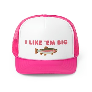 Ik hou van ze Big Fishing Truckerpet | Trendy vishoed | Zomerpet | Kleding voor kamperen | Grappige vissershoed | Viskleding voor dames