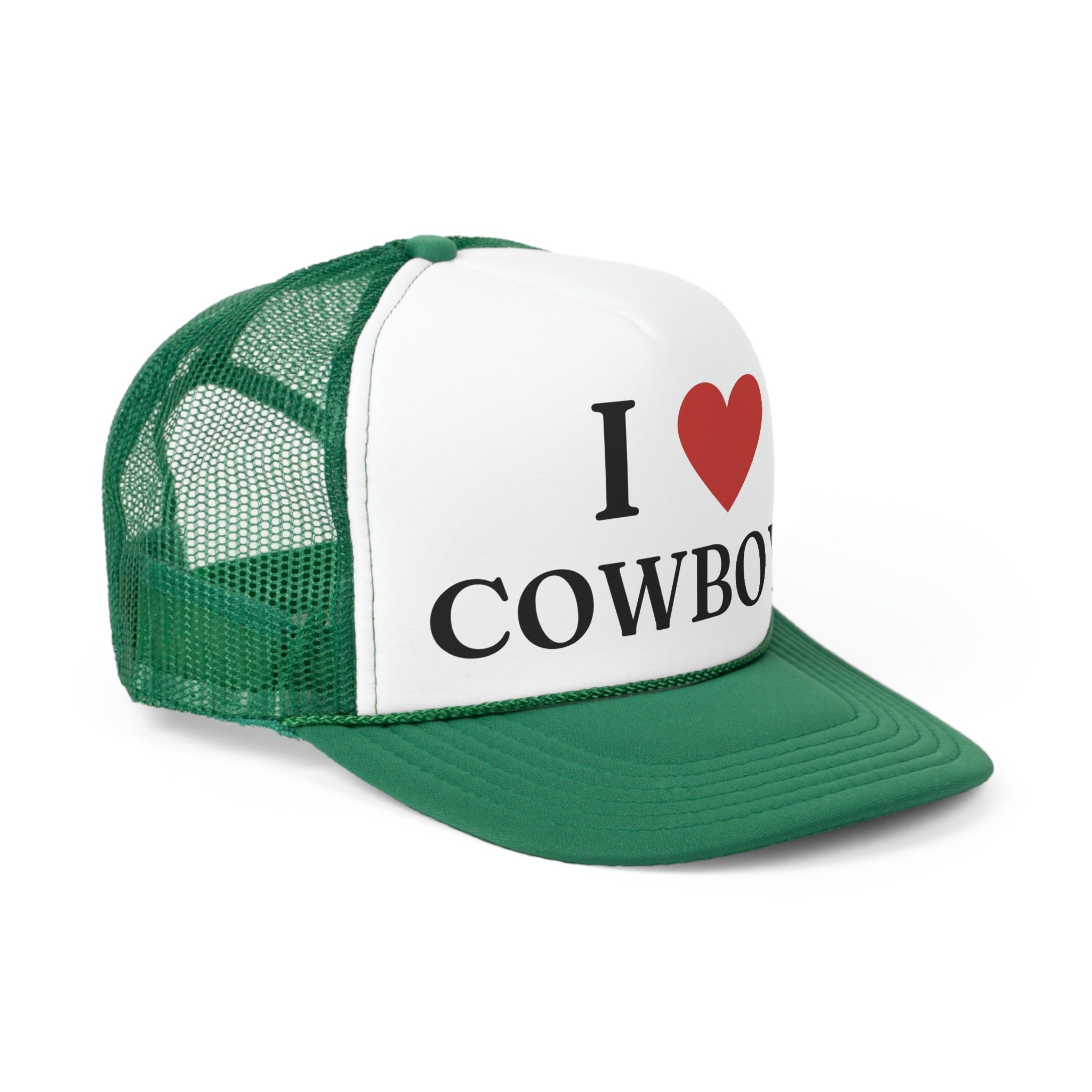 I Love Cowboys Trucker Hat | Funny Gift Idea | I Heart Cowboys Western Hat | Trendy Summer Country Cap | Festival Concert Hat