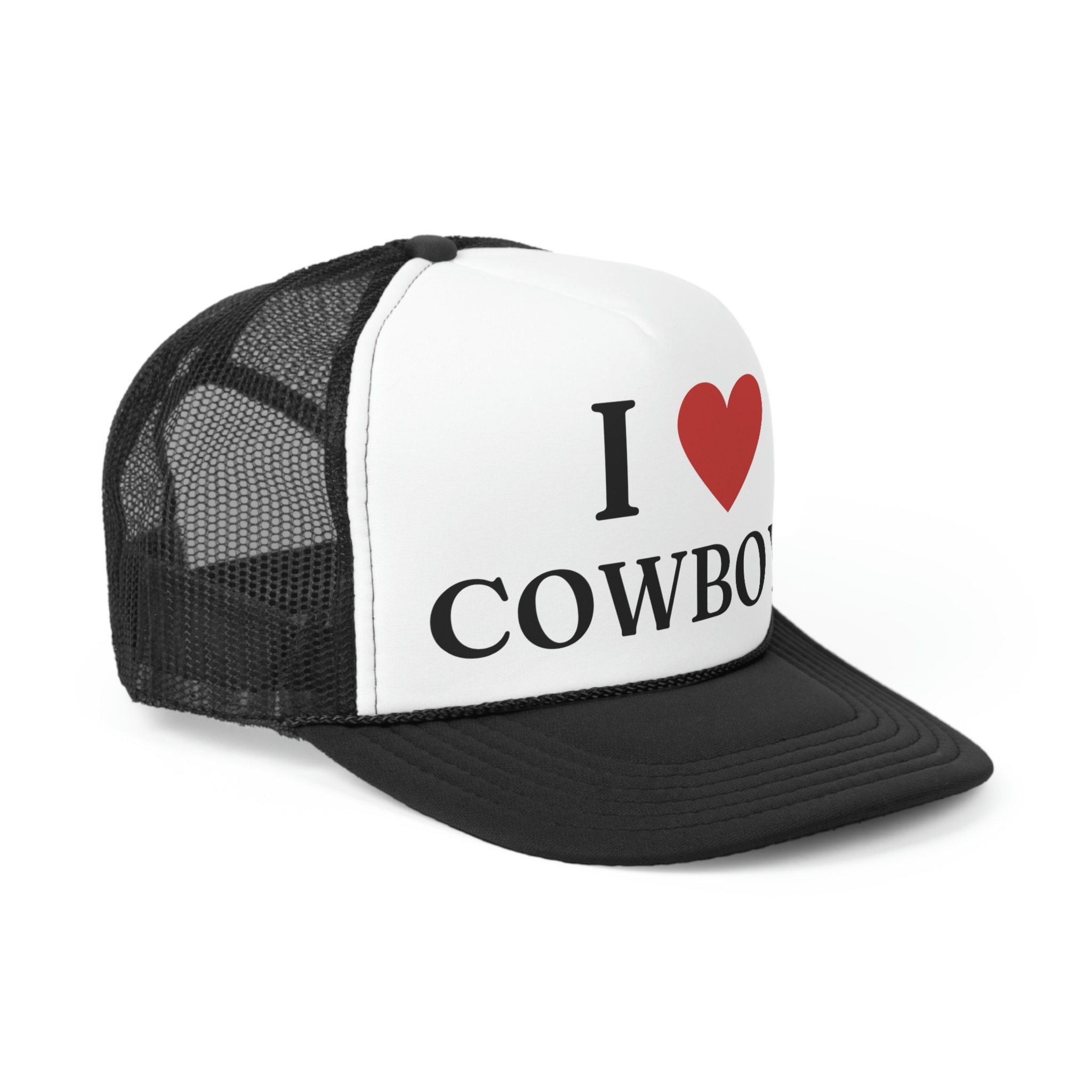 I Love Cowboys Trucker Hat | Funny Gift Idea | I Heart Cowboys Western Hat | Trendy Summer Country Cap | Festival Concert Hat