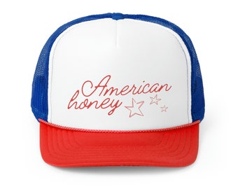 American Honey Trucker Hat | Red White Blue Star Cap