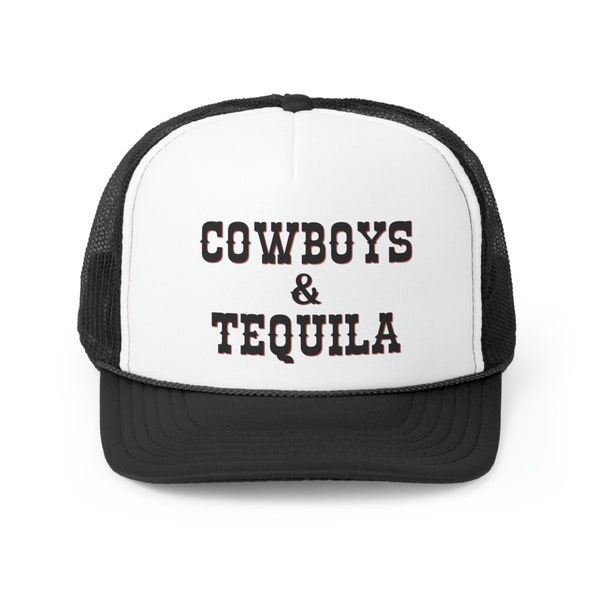 Cowboys and Tequila Graphic Trucker Hat | Graphic Western Cap | Trendy Summer Hat | Country Concert Hat