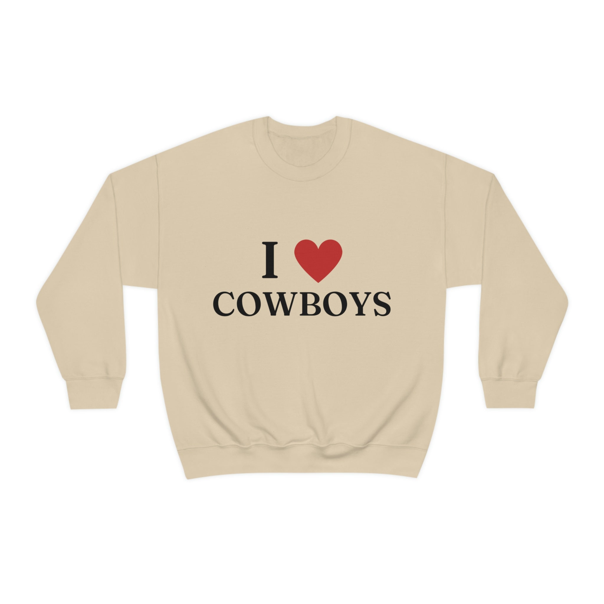 I Love Cowboys Graphic Pullover Sweatshirt I Heart Cowboys Top