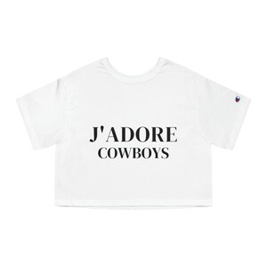 J&#39;ADORE COWBOYS Graphic Cropped T-shirt | Trendy Cowboys Western Crop Top | Summer Country Tee | Festival Concert Shirt Y2K
