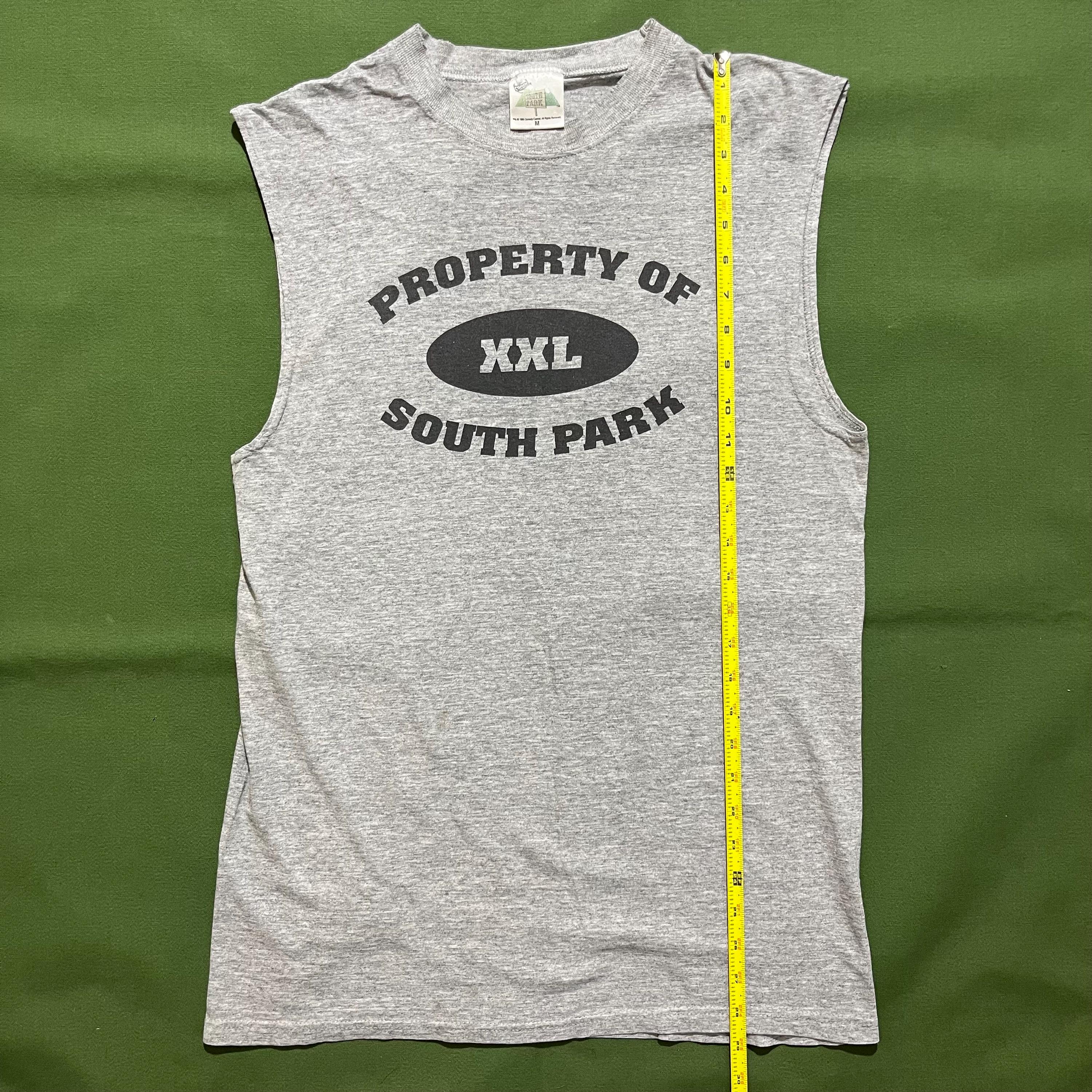 Vintage 90s South Park Tank Top: Comedy Central Graphic Tee Gray