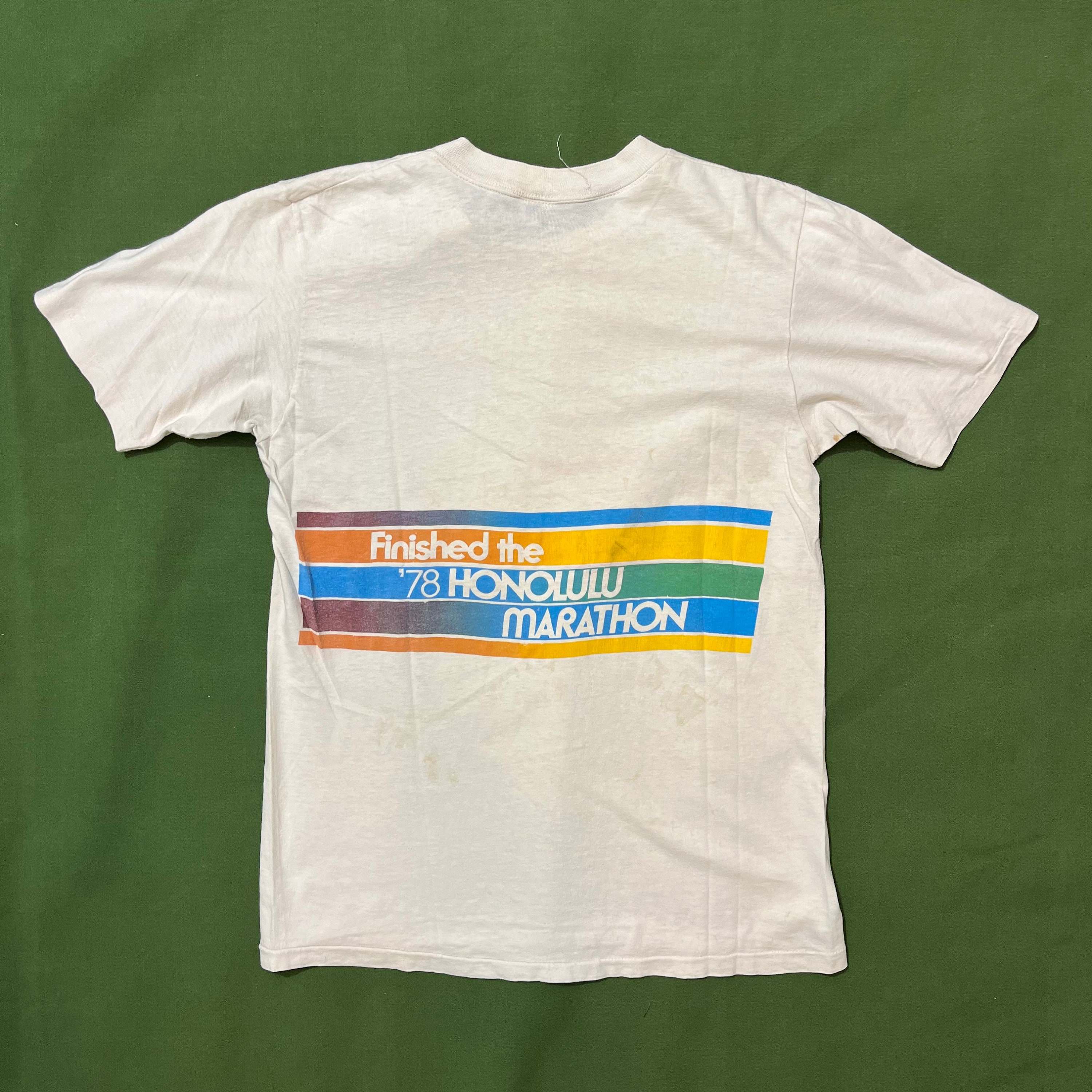 ヴィンテージ 1978 ホノルルマラソン ナイキ ピンホイール Tシャツ 