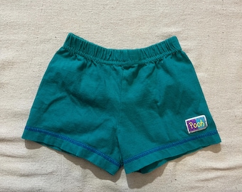 Pantalones cortos vintage de los años 90 para bebés y niños pequeños de Disney Winnie the Pooh en verde azulado, 12 meses