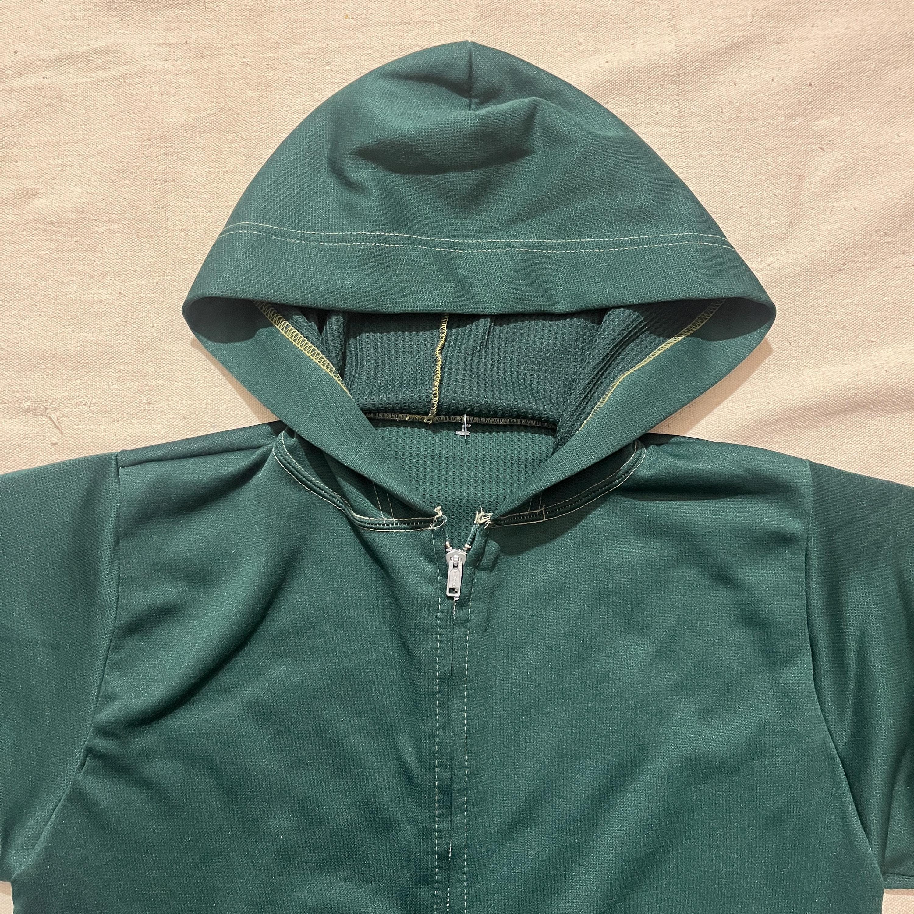 Vintage 70s 80s Thermal Lined Hoodie Zip up Green Small - Etsy