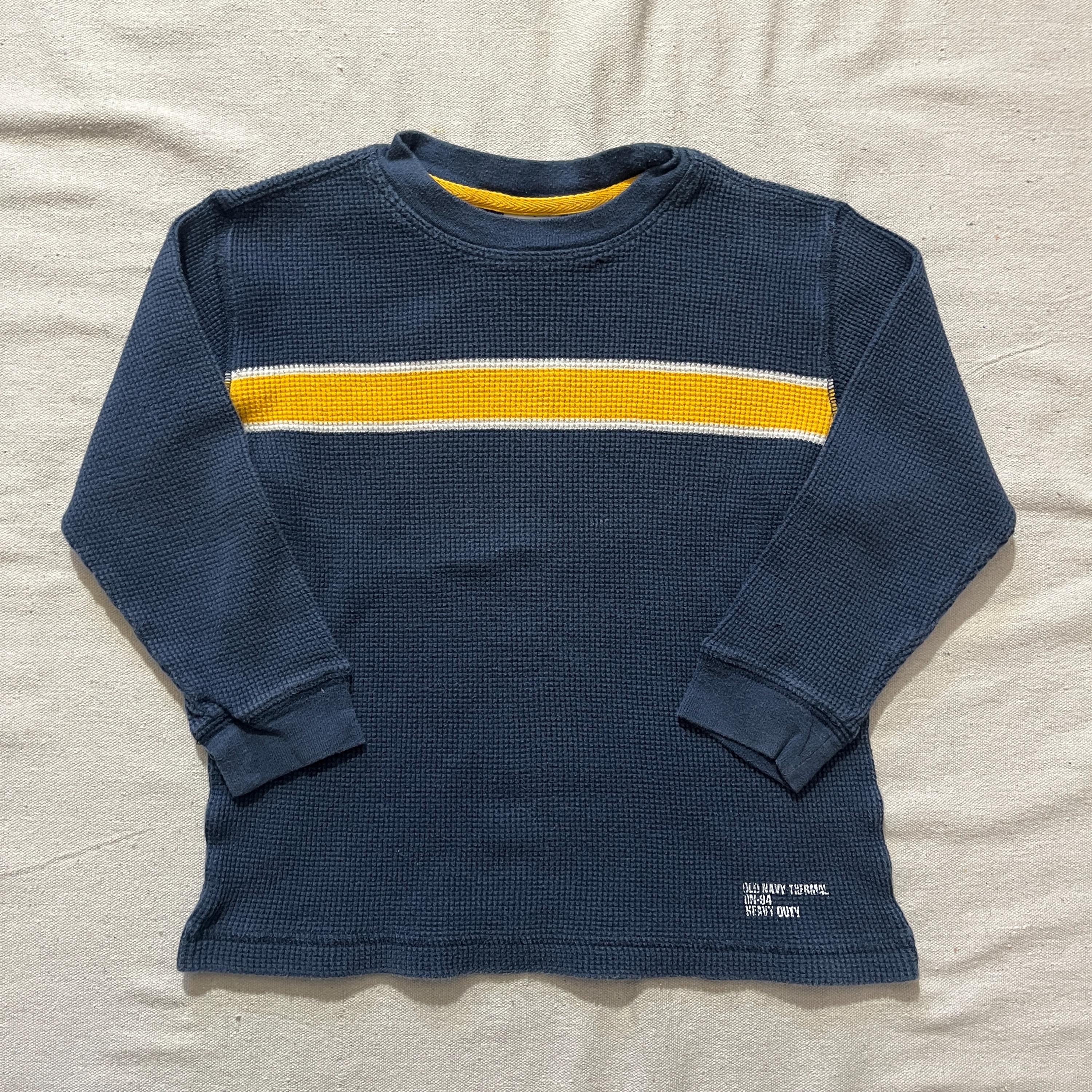 トップス YOUTH by OLDE STEADER THERMAL Vintage Y2K Old Navy Kids Thermal Shirt, Blue Striped Longsleeve