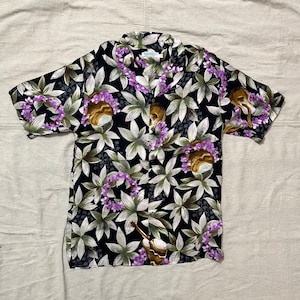 Vintage 80s/90s KulaBay Floral Hawaiian Rayon Button Down Shirt Small