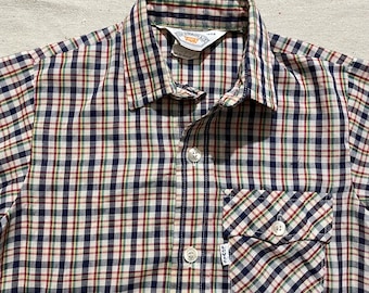 Vintage Levi's Kids Plaid Flannel Shirt - Size 7