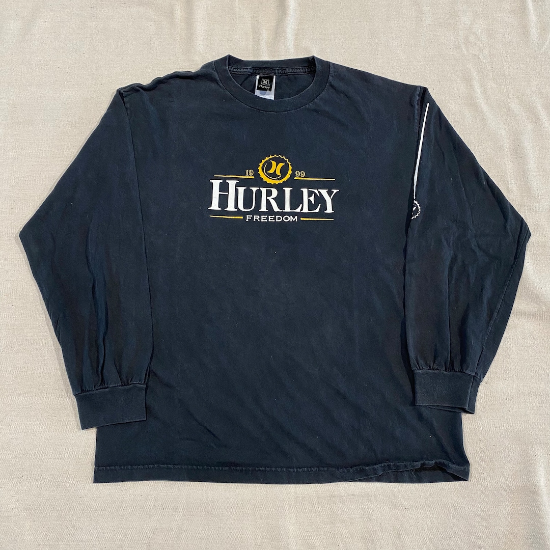 T-shirt Hurley Garçon XL Noir Coton - Imprimé Graphique Surf Plage Manches Courtes