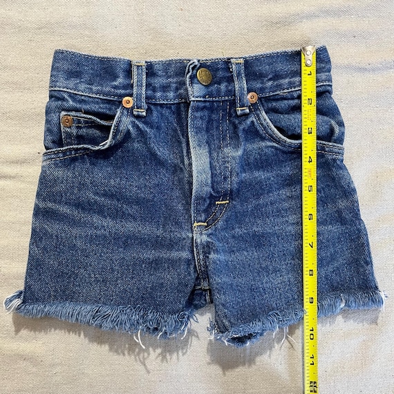 Vintage 70s 80s Kids Youth Lee Denim Cutoff Jean Shorts Jorts Blue