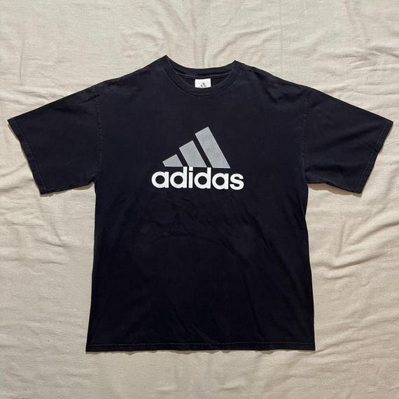 Vintage 00s Y2K Adidas Sportswear Logo Graphic T-shirt Black Large