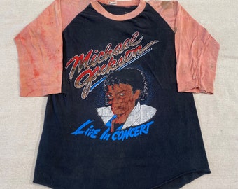 Vintage 80s Michael Jackson “live in Concert” Raglan Band Graphic