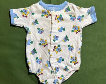 Body vintage de los 90 para bebé: estampado de caballo balancín, elefante y vaquero, 6-9 meses