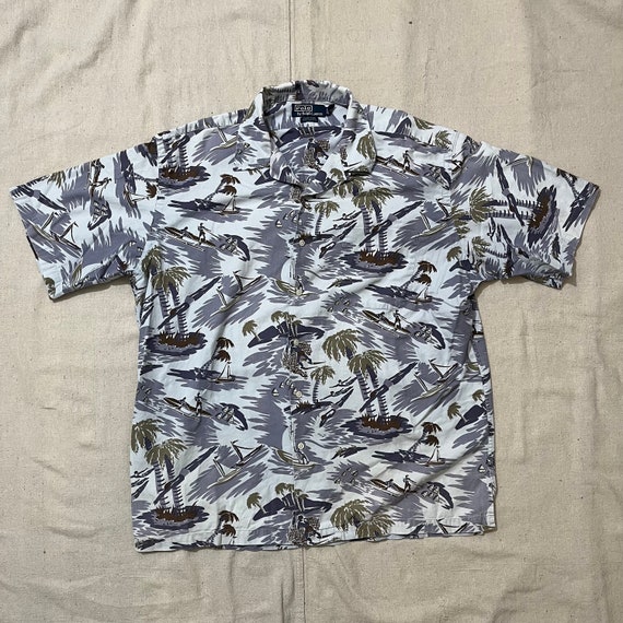 Vintage 90s Polo Ralph Lauren Loop Collar Play Button Down Shirt 