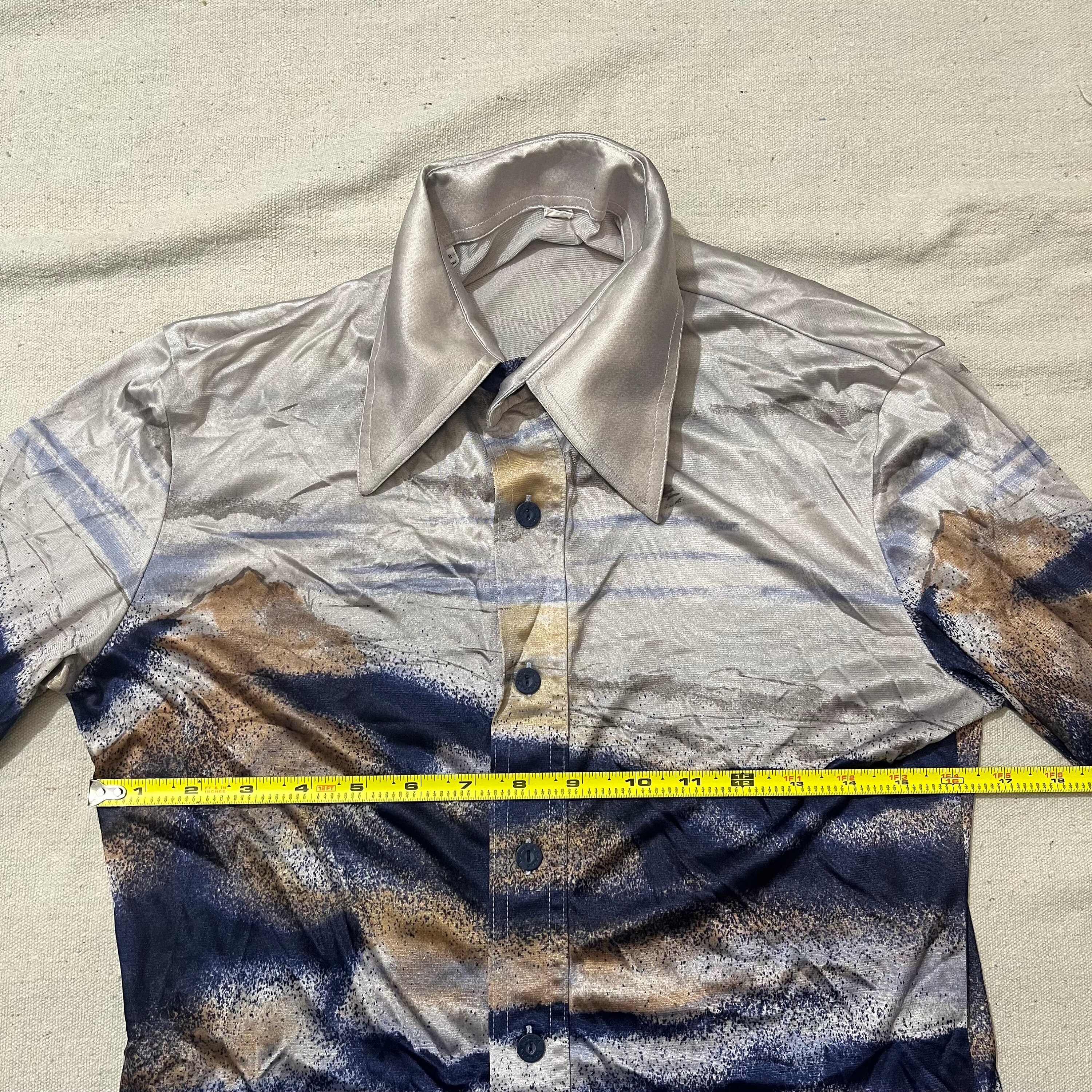 Vintage 70s Roland Sky Cloud Landscape Nature Disco Nylon