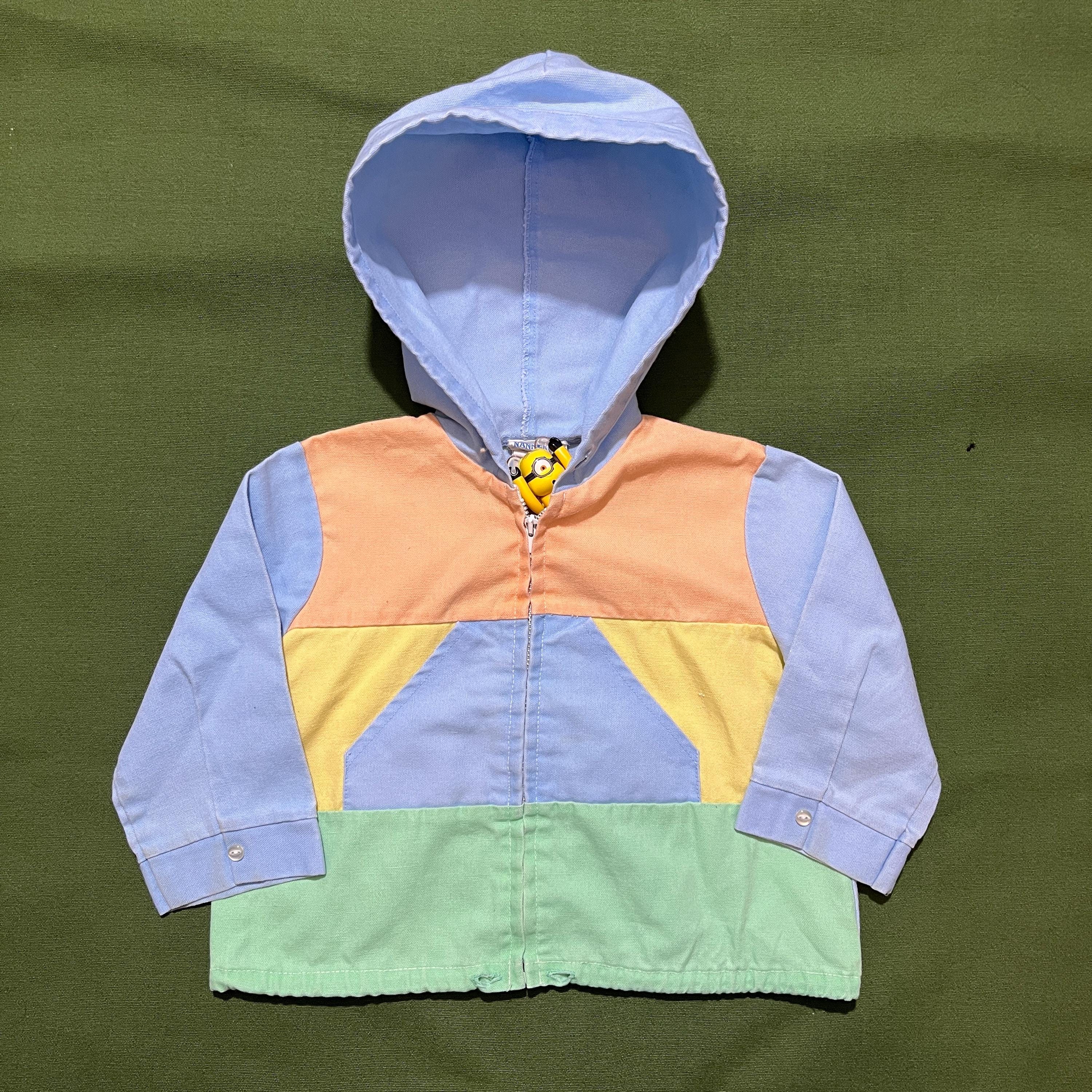 Vintage 80s Nannekins Colorblock Jacket Pastel Multicolor Kids