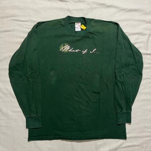 Vintage 90s Jesus Christ Cross Graphic Longsleeve T-shirt - Green