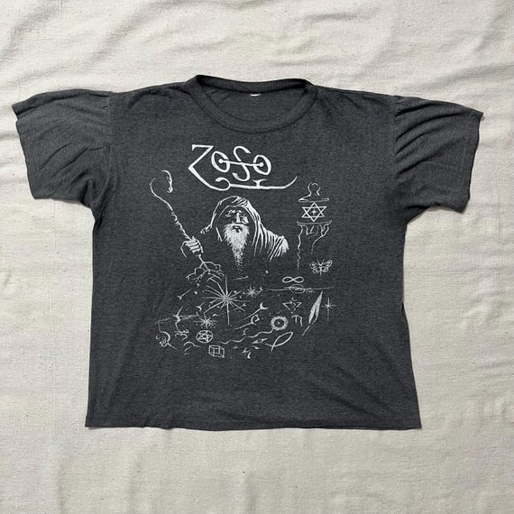 Buy Vintage 80s 1982 Zoso Led Zeppelin Rock Band Tour Graphic T 