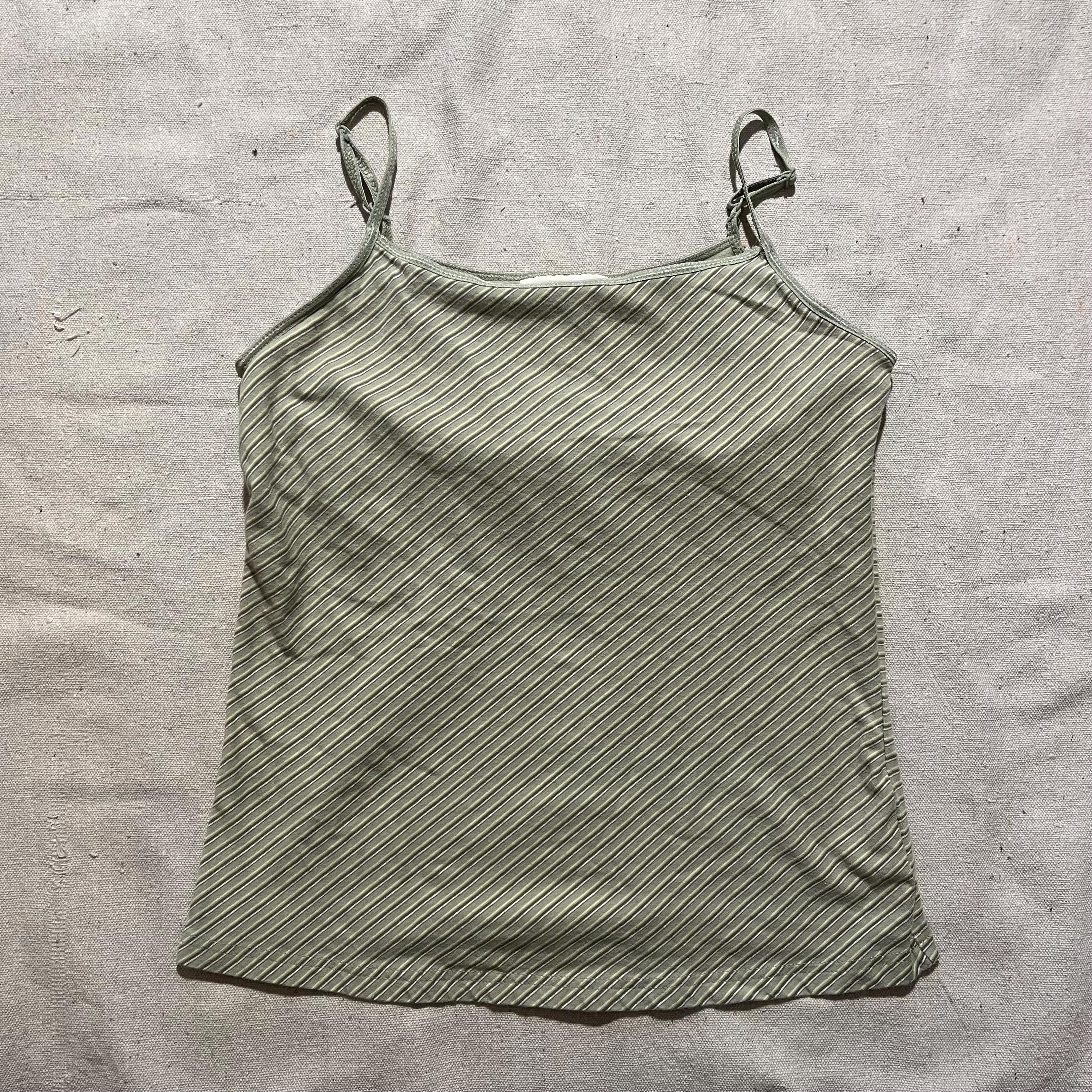 Vintage 00s Y2K Women's/femme Faded Glory Striped Strap Tank Top
