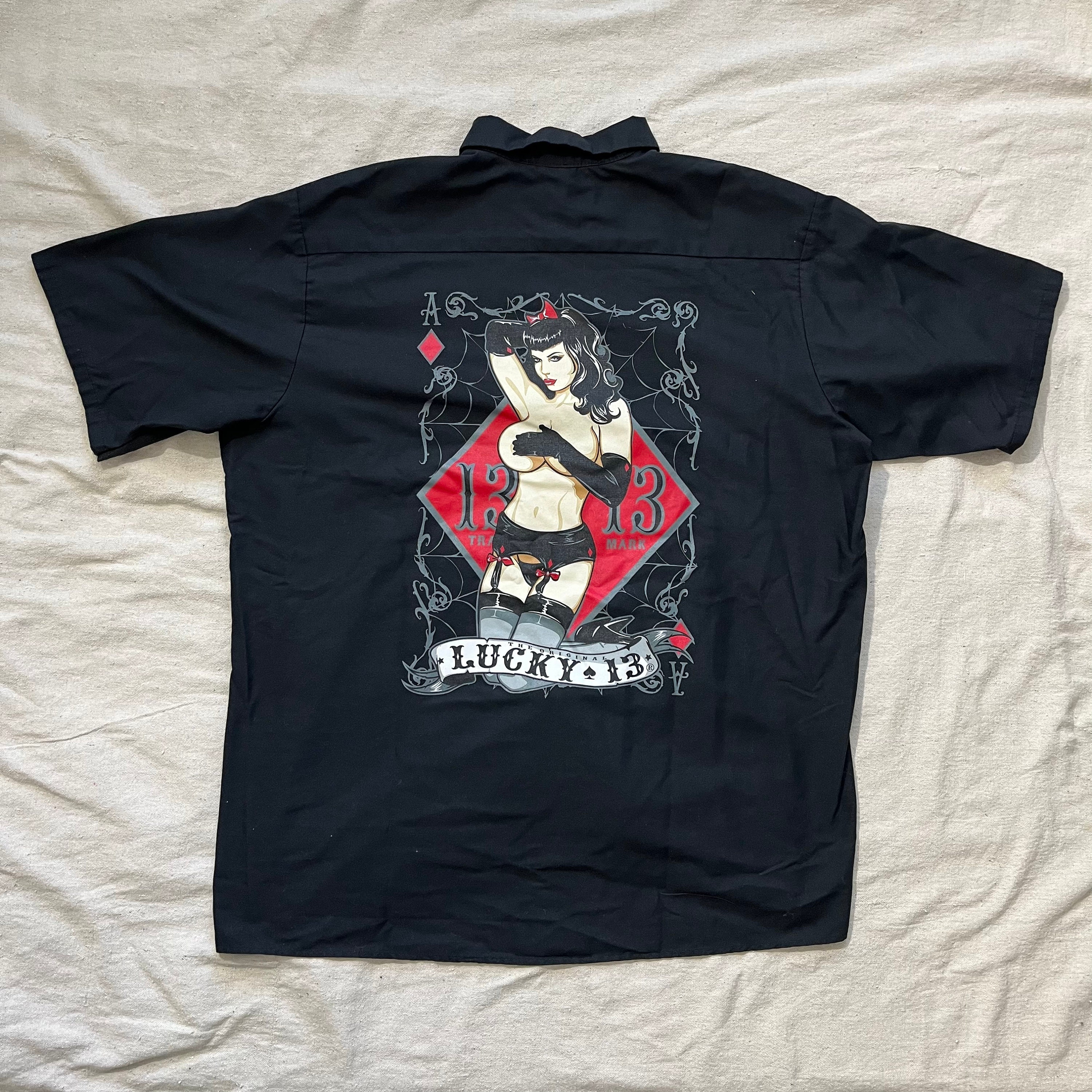【MUDIDI】23SS★ Pin-up girl crop t-shirt 002 vintage-sexy-welder-pinup-girl