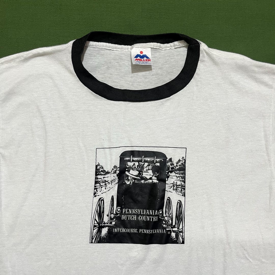 Vintage Intercourse Pennsylvania T-shirt: 80s/90s Souvenir Graphic