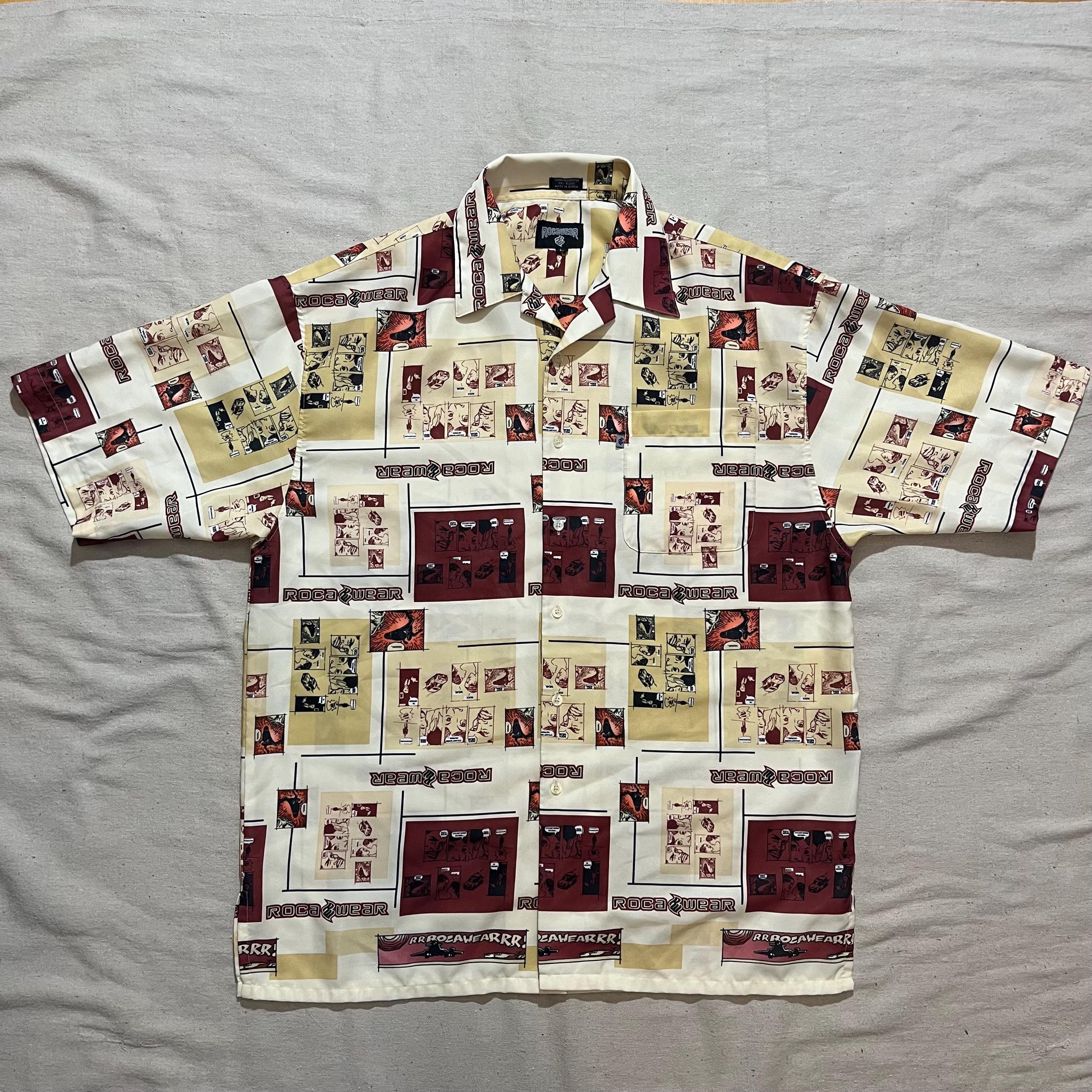 トップス Rocawear Vintage 90s 00s Y2K Rocawear Comic Graphic Button Down Short