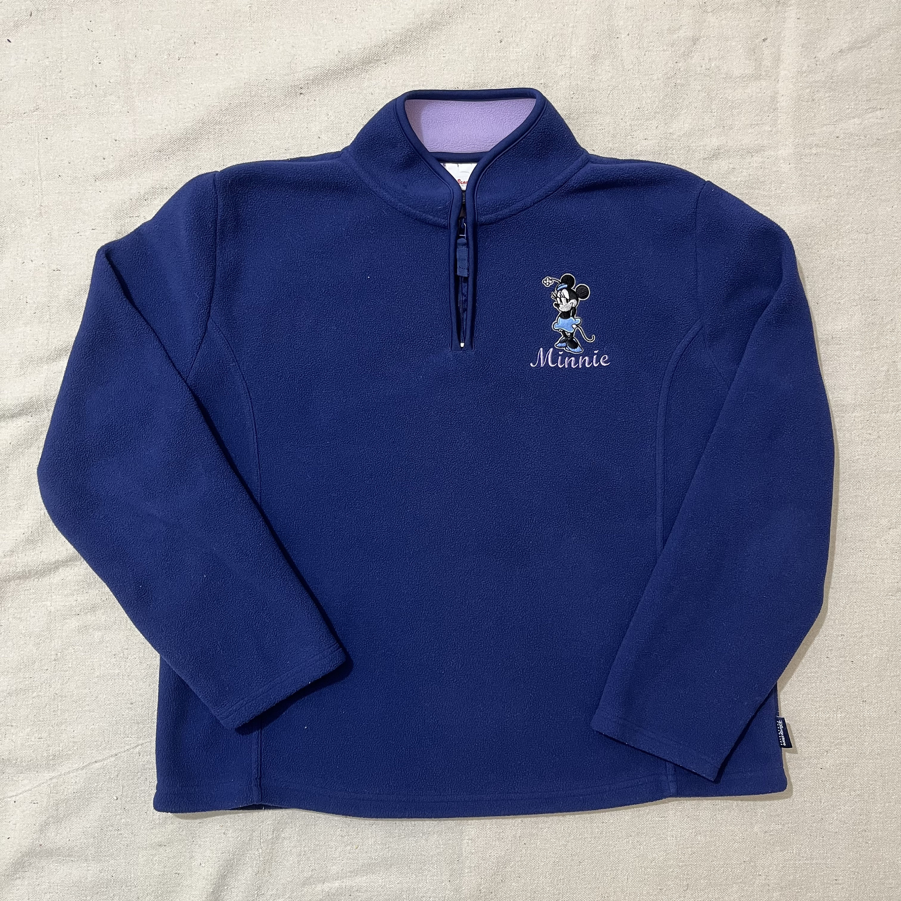 Vintage 90s/00s Disney Minnie Mouse Fleece Pullover Jacket Quarter 