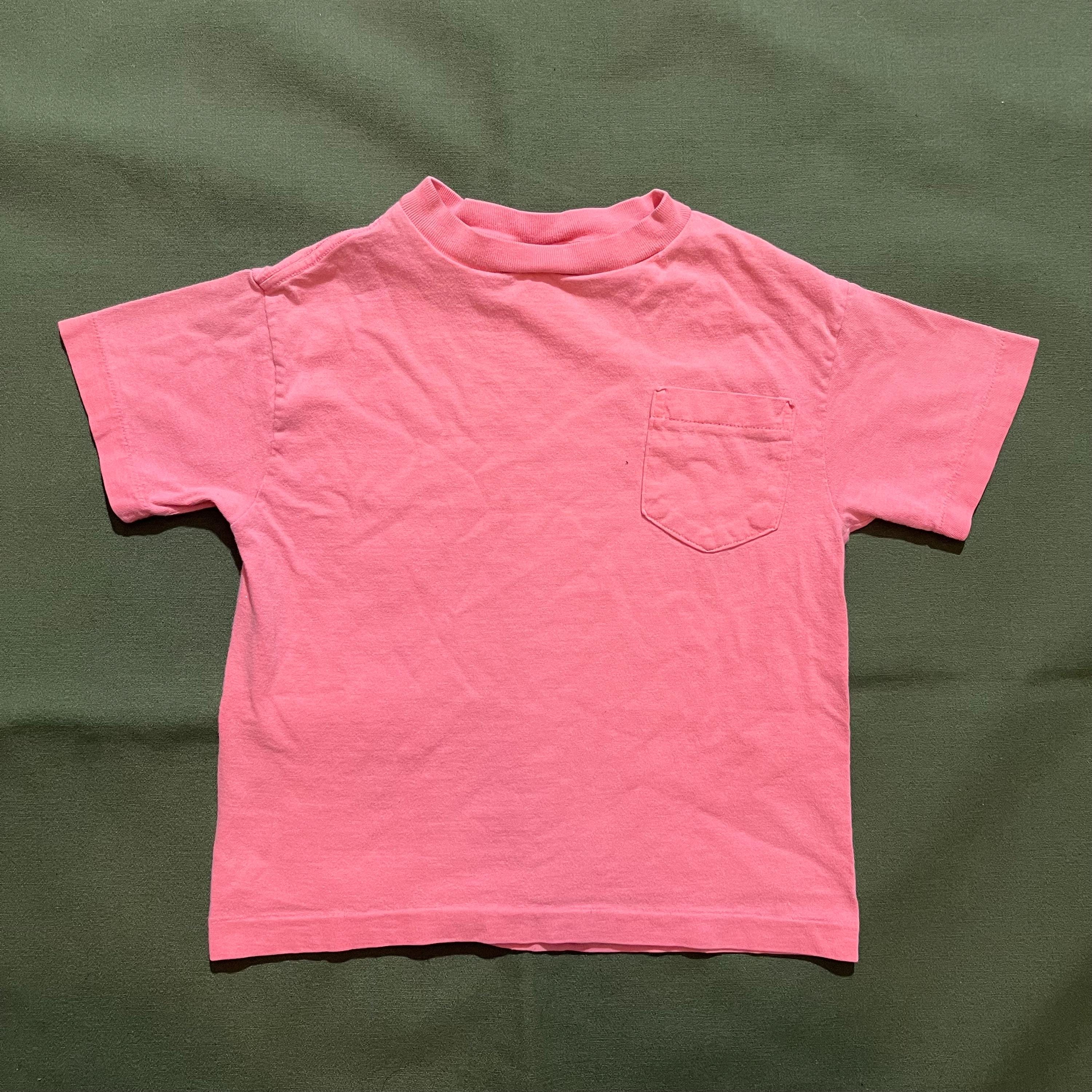 Vintage 90s Kids Youth Toddler Gap Brand Pocket T-shirt Peach Pink