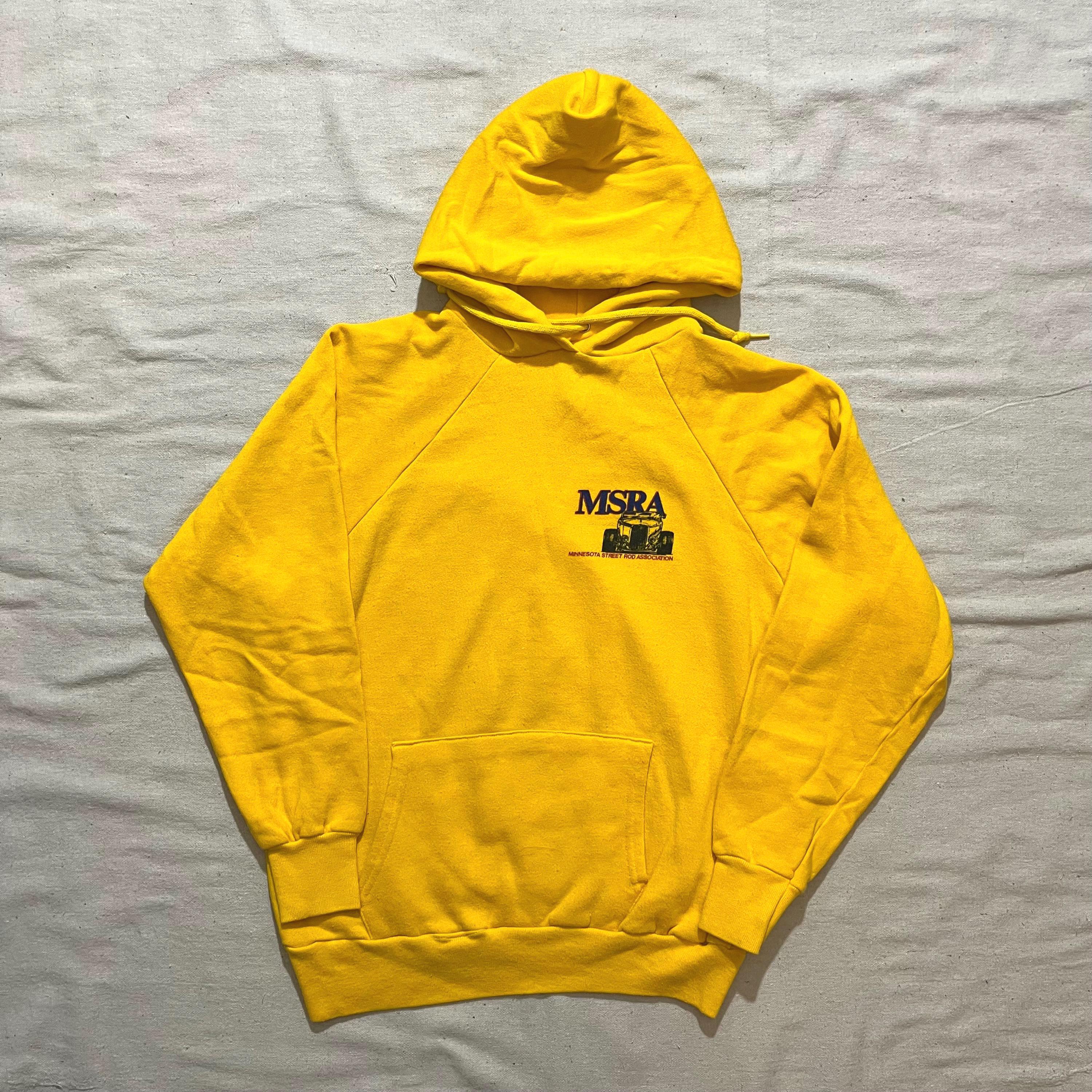 Vintage 80s Minnesota Street Rod MSRA Car Race Hoodie - Yellow