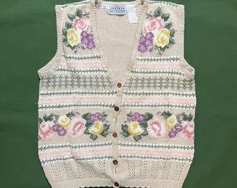 Vintage 80s/90s Wool Knit Woodward Argyle Sweater Vest