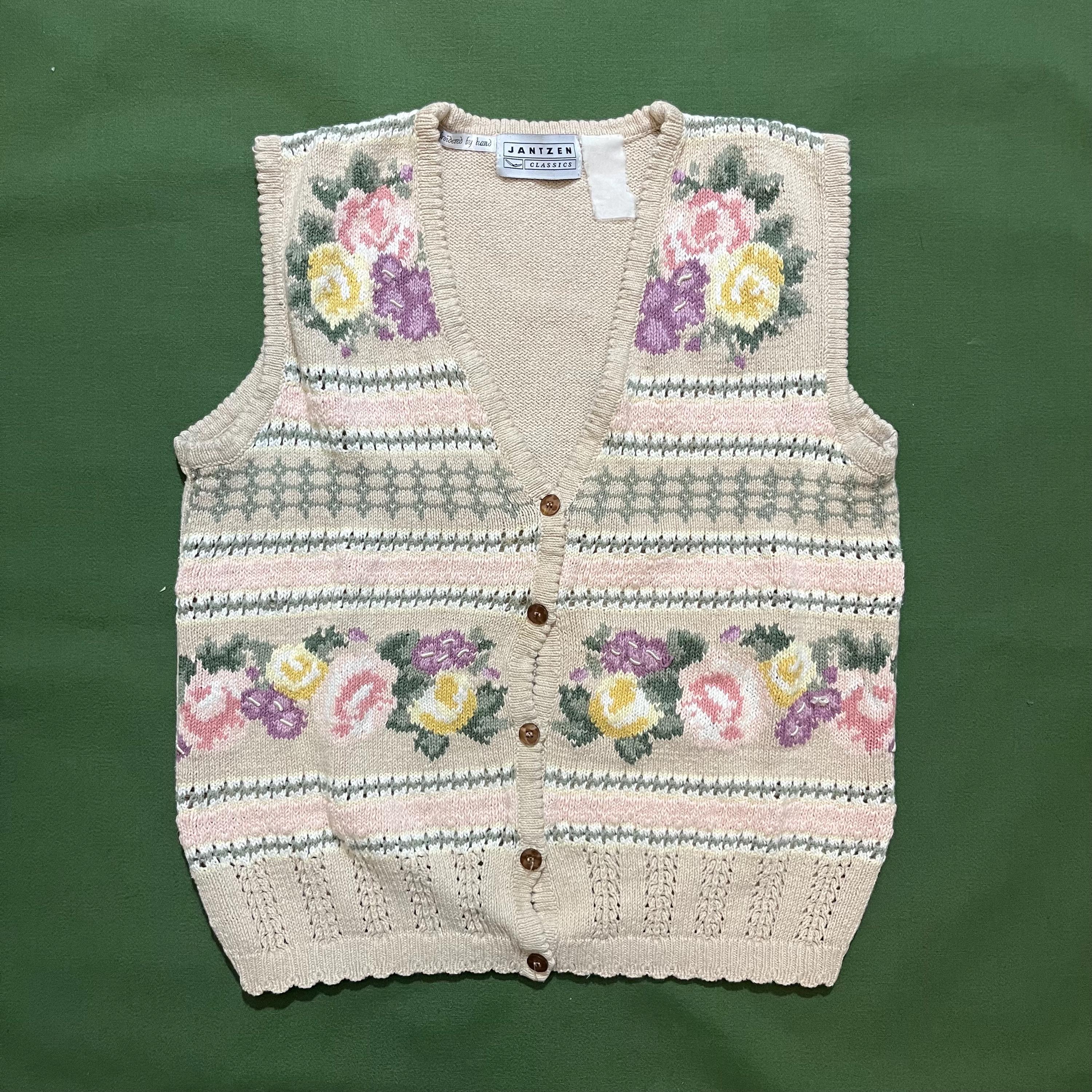 Flower Knit Vest - Etsy