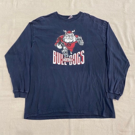 Vintage 00s Y2K Lucky Brand Bulldog Long Sleeve Graphic Tshirt Large 