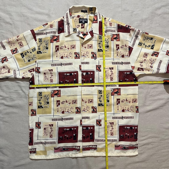 Vintage 90s 00s Y2K Rocawear Comic Graphic Button Down Short