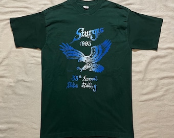 Vintage Sturgis Rally-T-shirt jaren 90: Harley Davidson Biker Eagle-afbeelding XL