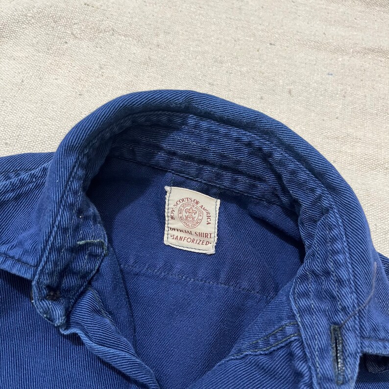 Vintage 60s/70s Youth Sanforized Cub Scouts Boy Scouts Button Down
