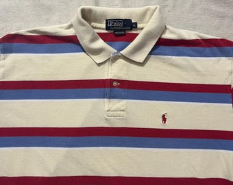 Vintage 90s 00s Y2K Polo Ralph Lauren Striped Button Down Shirt Yellow XL