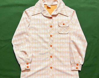 Chemise Vintage Dockers Manches Courtes Rayée - Taille S, Occasion En Très Bon état, Style Rétro