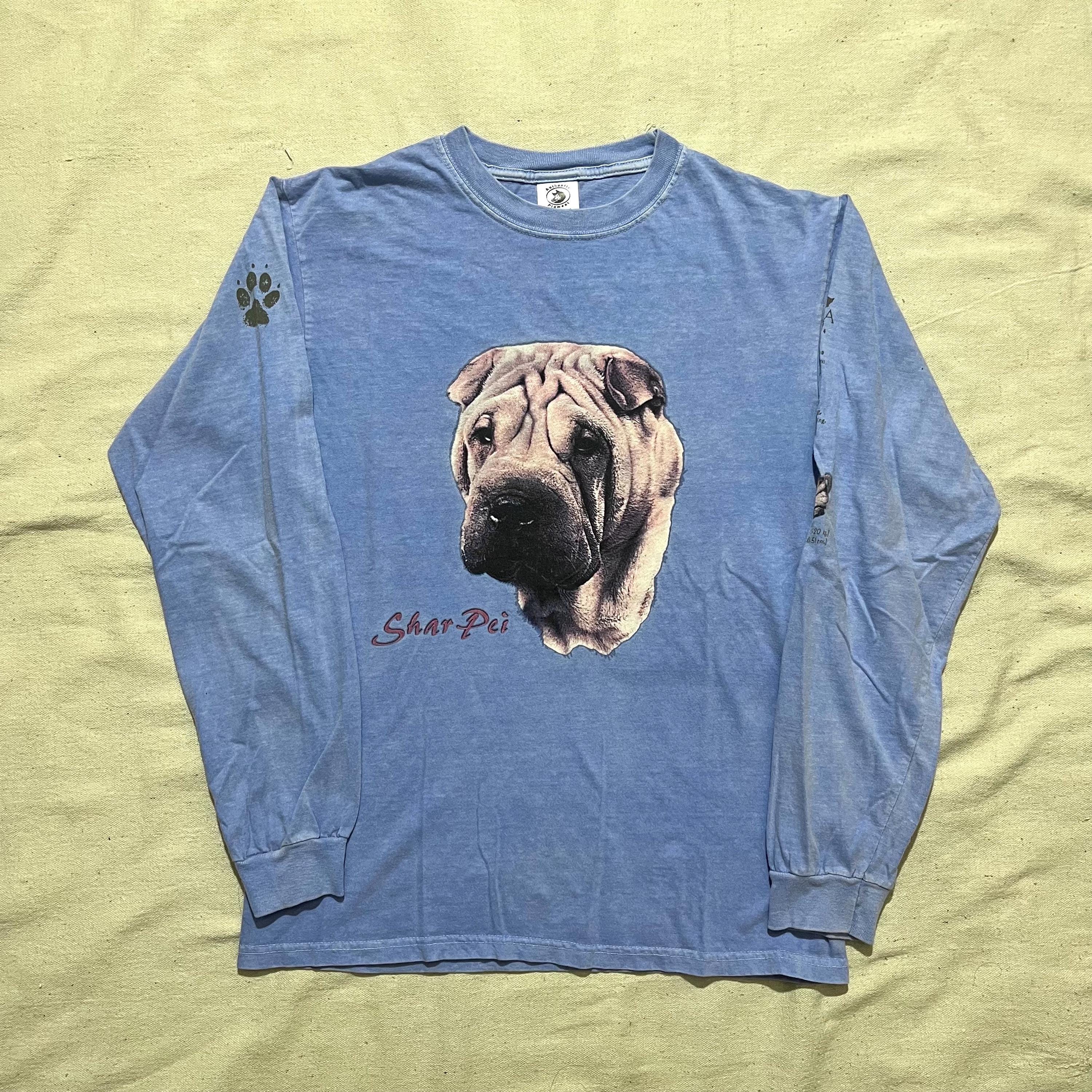 ヴィンテージ 00年代 Y2K シャーペイ犬 長袖 グラフィック Tシャツ 